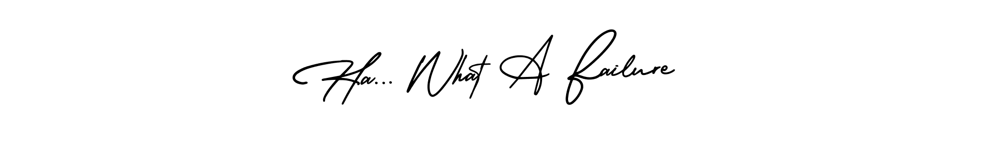 How to make Ha... What A Failure name signature. Use AmerikaSignatureDemo-Regular style for creating short signs online. This is the latest handwritten sign. Ha... What A Failure signature style 3 images and pictures png