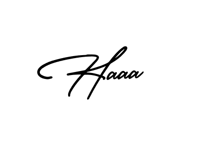 How to make Haaa name signature. Use AmerikaSignatureDemo-Regular style for creating short signs online. This is the latest handwritten sign. Haaa signature style 3 images and pictures png