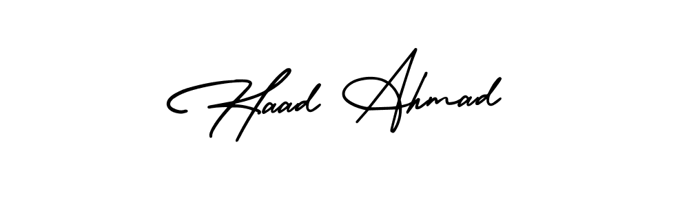 Make a beautiful signature design for name Haad Ahmad. With this signature (AmerikaSignatureDemo-Regular) style, you can create a handwritten signature for free. Haad Ahmad signature style 3 images and pictures png