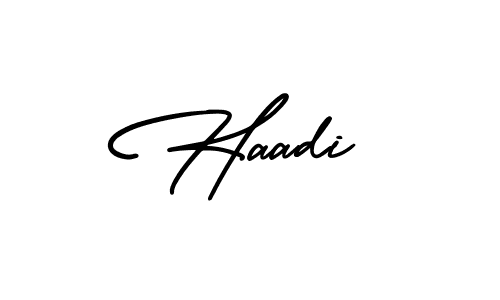 Make a beautiful signature design for name Haadi. With this signature (AmerikaSignatureDemo-Regular) style, you can create a handwritten signature for free. Haadi signature style 3 images and pictures png