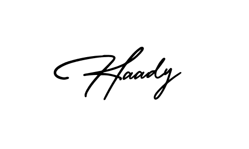 How to make Haady name signature. Use AmerikaSignatureDemo-Regular style for creating short signs online. This is the latest handwritten sign. Haady signature style 3 images and pictures png