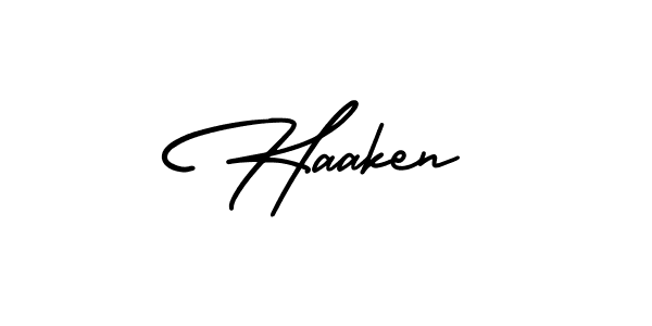 How to make Haaken signature? AmerikaSignatureDemo-Regular is a professional autograph style. Create handwritten signature for Haaken name. Haaken signature style 3 images and pictures png