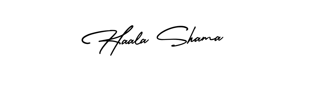 Design your own signature with our free online signature maker. With this signature software, you can create a handwritten (AmerikaSignatureDemo-Regular) signature for name Haala Shama. Haala Shama signature style 3 images and pictures png