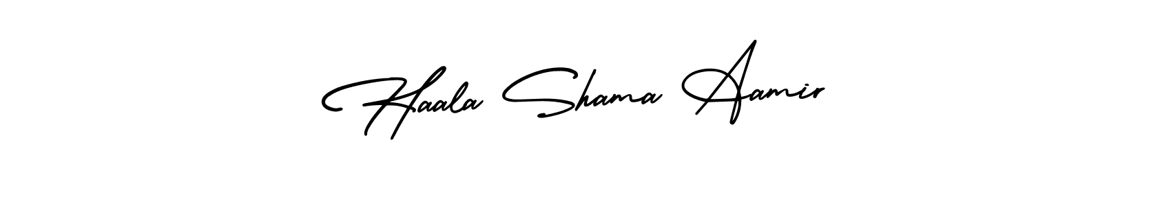 Make a beautiful signature design for name Haala Shama Aamir. With this signature (AmerikaSignatureDemo-Regular) style, you can create a handwritten signature for free. Haala Shama Aamir signature style 3 images and pictures png