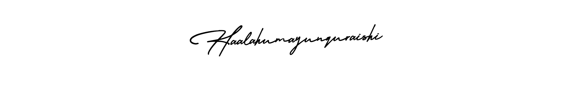Make a beautiful signature design for name Haalahumayunquraishi. With this signature (AmerikaSignatureDemo-Regular) style, you can create a handwritten signature for free. Haalahumayunquraishi signature style 3 images and pictures png