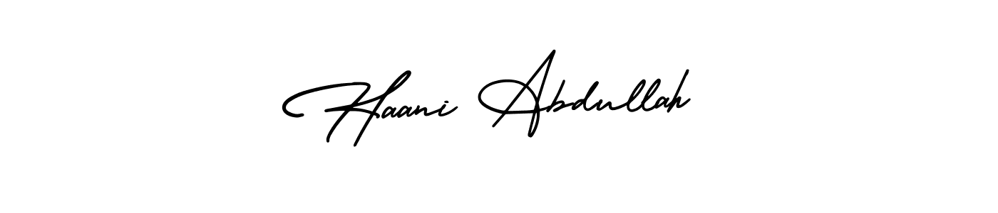 Similarly AmerikaSignatureDemo-Regular is the best handwritten signature design. Signature creator online .You can use it as an online autograph creator for name Haani Abdullah. Haani Abdullah signature style 3 images and pictures png