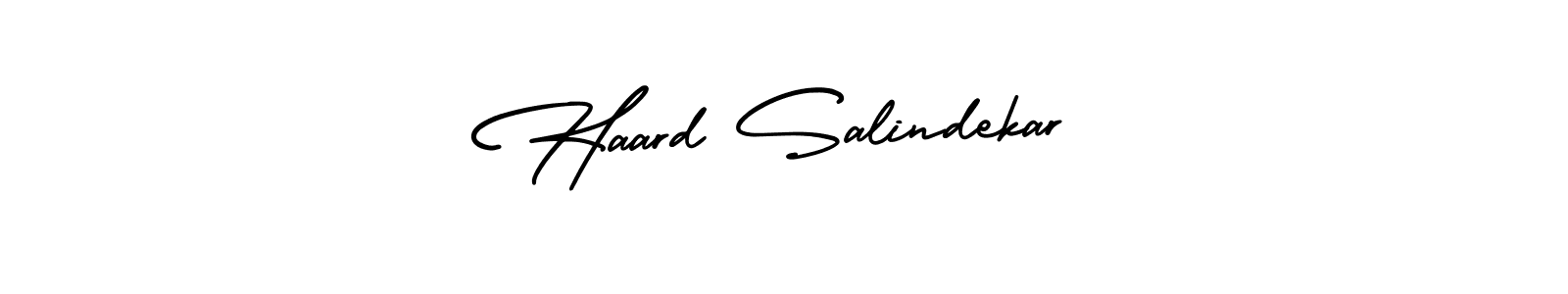 How to make Haard Salindekar name signature. Use AmerikaSignatureDemo-Regular style for creating short signs online. This is the latest handwritten sign. Haard Salindekar signature style 3 images and pictures png