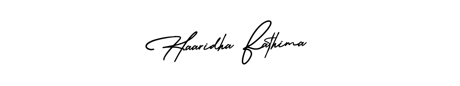 Also we have Haaridha Fathima name is the best signature style. Create professional handwritten signature collection using AmerikaSignatureDemo-Regular autograph style. Haaridha Fathima signature style 3 images and pictures png