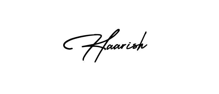 How to make Haarish name signature. Use AmerikaSignatureDemo-Regular style for creating short signs online. This is the latest handwritten sign. Haarish signature style 3 images and pictures png