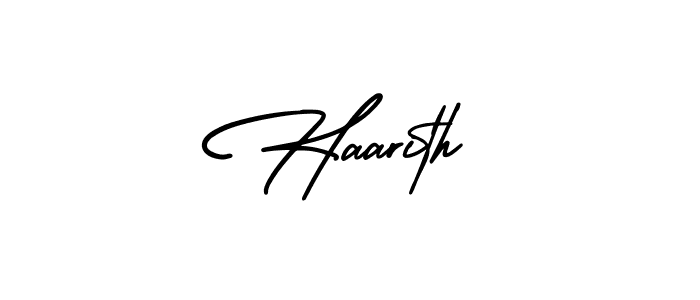 It looks lik you need a new signature style for name Haarith. Design unique handwritten (AmerikaSignatureDemo-Regular) signature with our free signature maker in just a few clicks. Haarith signature style 3 images and pictures png