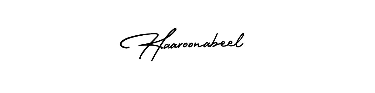 You can use this online signature creator to create a handwritten signature for the name Haaroonabeel. This is the best online autograph maker. Haaroonabeel signature style 3 images and pictures png