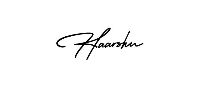 Make a beautiful signature design for name Haarshu. With this signature (AmerikaSignatureDemo-Regular) style, you can create a handwritten signature for free. Haarshu signature style 3 images and pictures png