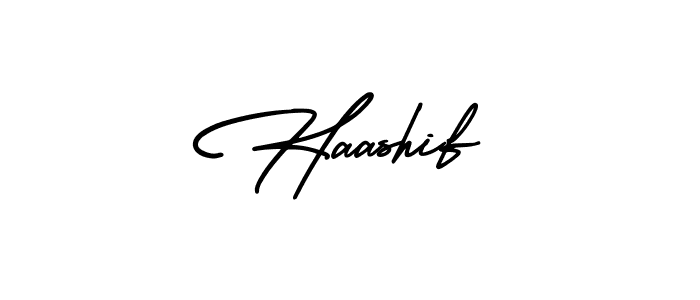 Use a signature maker to create a handwritten signature online. With this signature software, you can design (AmerikaSignatureDemo-Regular) your own signature for name Haashif. Haashif signature style 3 images and pictures png
