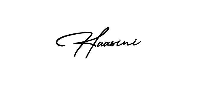 Make a beautiful signature design for name Haasini. With this signature (AmerikaSignatureDemo-Regular) style, you can create a handwritten signature for free. Haasini signature style 3 images and pictures png