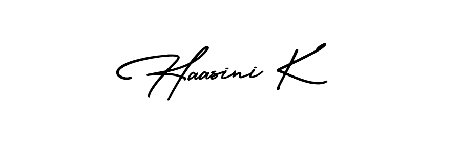 Design your own signature with our free online signature maker. With this signature software, you can create a handwritten (AmerikaSignatureDemo-Regular) signature for name Haasini K. Haasini K signature style 3 images and pictures png