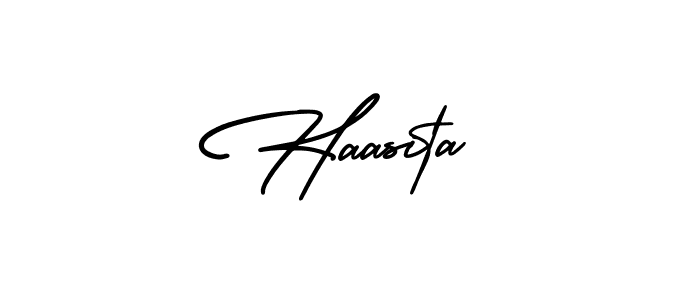 How to make Haasita name signature. Use AmerikaSignatureDemo-Regular style for creating short signs online. This is the latest handwritten sign. Haasita signature style 3 images and pictures png