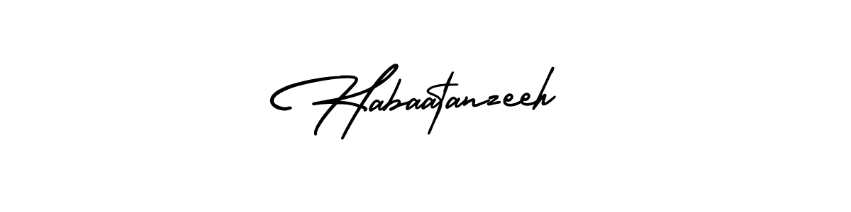 How to make Habaatanzeeh name signature. Use AmerikaSignatureDemo-Regular style for creating short signs online. This is the latest handwritten sign. Habaatanzeeh signature style 3 images and pictures png