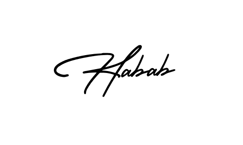 It looks lik you need a new signature style for name Habab. Design unique handwritten (AmerikaSignatureDemo-Regular) signature with our free signature maker in just a few clicks. Habab signature style 3 images and pictures png