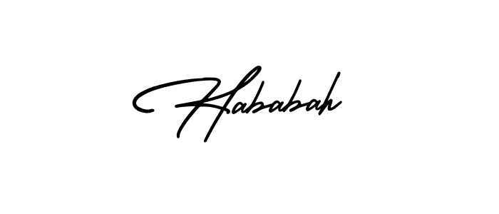 Design your own signature with our free online signature maker. With this signature software, you can create a handwritten (AmerikaSignatureDemo-Regular) signature for name Hababah. Hababah signature style 3 images and pictures png