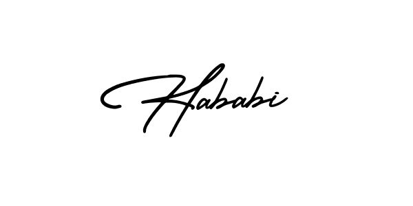 How to make Hababi signature? AmerikaSignatureDemo-Regular is a professional autograph style. Create handwritten signature for Hababi name. Hababi signature style 3 images and pictures png