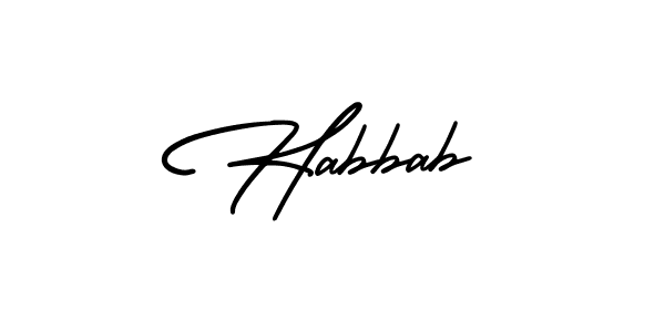 Use a signature maker to create a handwritten signature online. With this signature software, you can design (AmerikaSignatureDemo-Regular) your own signature for name Habbab. Habbab signature style 3 images and pictures png