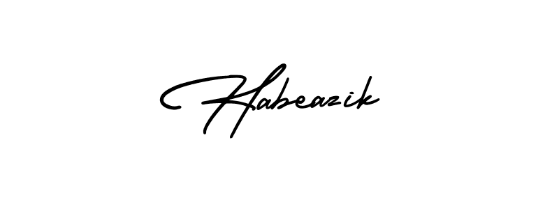 Create a beautiful signature design for name Habeazik. With this signature (AmerikaSignatureDemo-Regular) fonts, you can make a handwritten signature for free. Habeazik signature style 3 images and pictures png