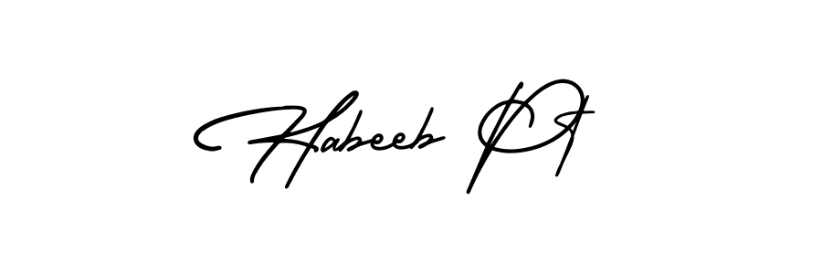 How to Draw Habeeb Pt signature style? AmerikaSignatureDemo-Regular is a latest design signature styles for name Habeeb Pt. Habeeb Pt signature style 3 images and pictures png