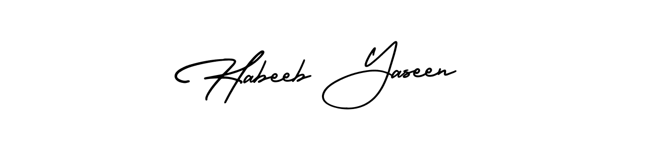 You can use this online signature creator to create a handwritten signature for the name Habeeb Yaseen. This is the best online autograph maker. Habeeb Yaseen signature style 3 images and pictures png