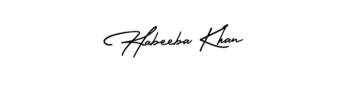 How to make Habeeba Khan signature? AmerikaSignatureDemo-Regular is a professional autograph style. Create handwritten signature for Habeeba Khan name. Habeeba Khan signature style 3 images and pictures png