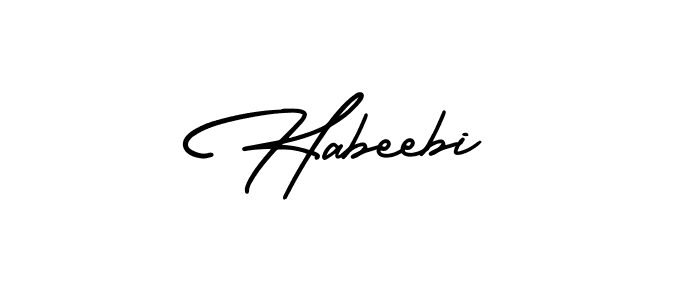 Habeebi stylish signature style. Best Handwritten Sign (AmerikaSignatureDemo-Regular) for my name. Handwritten Signature Collection Ideas for my name Habeebi. Habeebi signature style 3 images and pictures png