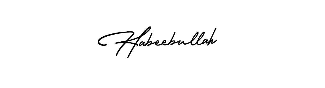 It looks lik you need a new signature style for name Habeebullah. Design unique handwritten (AmerikaSignatureDemo-Regular) signature with our free signature maker in just a few clicks. Habeebullah signature style 3 images and pictures png