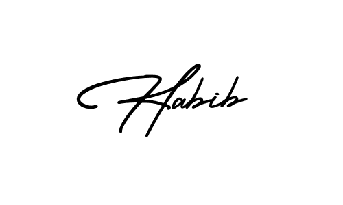 How to make Habib name signature. Use AmerikaSignatureDemo-Regular style for creating short signs online. This is the latest handwritten sign. Habib signature style 3 images and pictures png