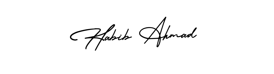 You should practise on your own different ways (AmerikaSignatureDemo-Regular) to write your name (Habib Ahmad) in signature. don't let someone else do it for you. Habib Ahmad signature style 3 images and pictures png