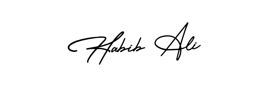 Create a beautiful signature design for name Habib Ali. With this signature (AmerikaSignatureDemo-Regular) fonts, you can make a handwritten signature for free. Habib Ali signature style 3 images and pictures png