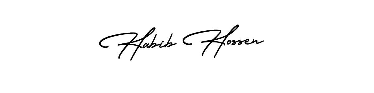 Habib Hossen stylish signature style. Best Handwritten Sign (AmerikaSignatureDemo-Regular) for my name. Handwritten Signature Collection Ideas for my name Habib Hossen. Habib Hossen signature style 3 images and pictures png