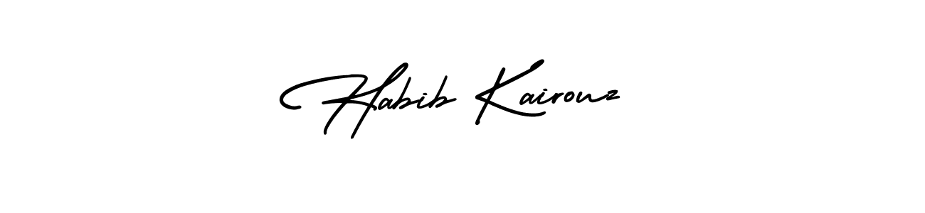 Design your own signature with our free online signature maker. With this signature software, you can create a handwritten (AmerikaSignatureDemo-Regular) signature for name Habib Kairouz. Habib Kairouz signature style 3 images and pictures png