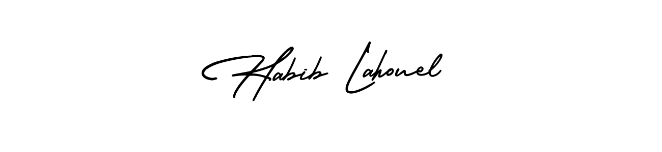 This is the best signature style for the Habib Lahouel name. Also you like these signature font (AmerikaSignatureDemo-Regular). Mix name signature. Habib Lahouel signature style 3 images and pictures png