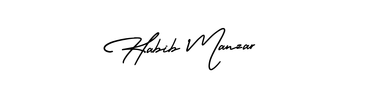 Make a beautiful signature design for name Habib Manzar. With this signature (AmerikaSignatureDemo-Regular) style, you can create a handwritten signature for free. Habib Manzar signature style 3 images and pictures png