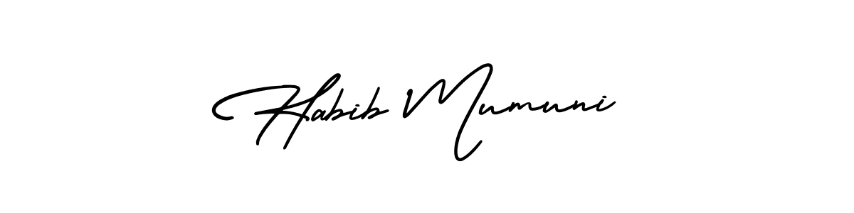You should practise on your own different ways (AmerikaSignatureDemo-Regular) to write your name (Habib Mumuni) in signature. don't let someone else do it for you. Habib Mumuni signature style 3 images and pictures png