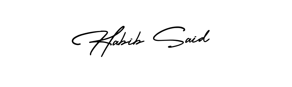 if you are searching for the best signature style for your name Habib Said. so please give up your signature search. here we have designed multiple signature styles  using AmerikaSignatureDemo-Regular. Habib Said signature style 3 images and pictures png