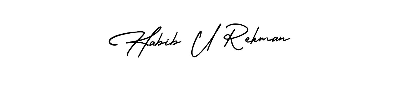 Create a beautiful signature design for name Habib U Rehman. With this signature (AmerikaSignatureDemo-Regular) fonts, you can make a handwritten signature for free. Habib U Rehman signature style 3 images and pictures png