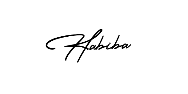 Design your own signature with our free online signature maker. With this signature software, you can create a handwritten (AmerikaSignatureDemo-Regular) signature for name Habiba. Habiba signature style 3 images and pictures png