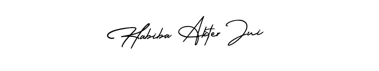 Habiba Akter Jui stylish signature style. Best Handwritten Sign (AmerikaSignatureDemo-Regular) for my name. Handwritten Signature Collection Ideas for my name Habiba Akter Jui. Habiba Akter Jui signature style 3 images and pictures png