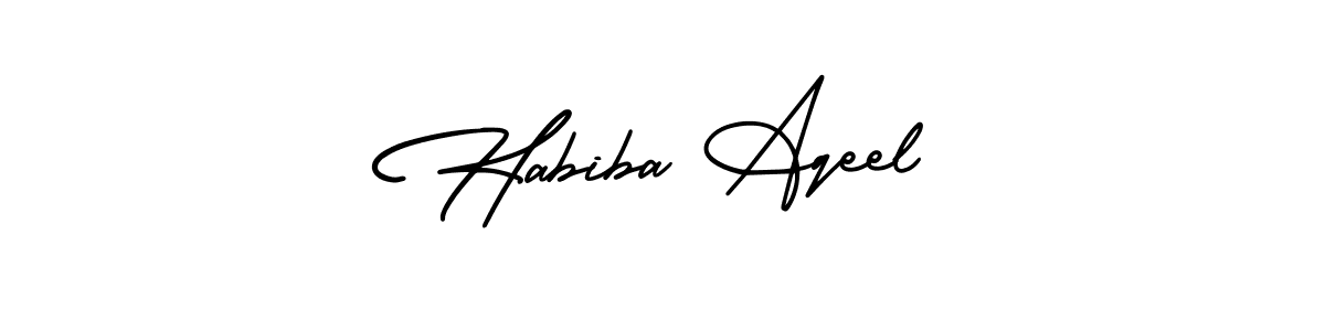Make a beautiful signature design for name Habiba Aqeel. With this signature (AmerikaSignatureDemo-Regular) style, you can create a handwritten signature for free. Habiba Aqeel signature style 3 images and pictures png