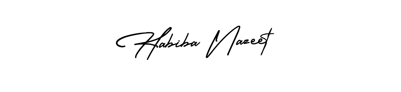 Also we have Habiba Nazeet name is the best signature style. Create professional handwritten signature collection using AmerikaSignatureDemo-Regular autograph style. Habiba Nazeet signature style 3 images and pictures png