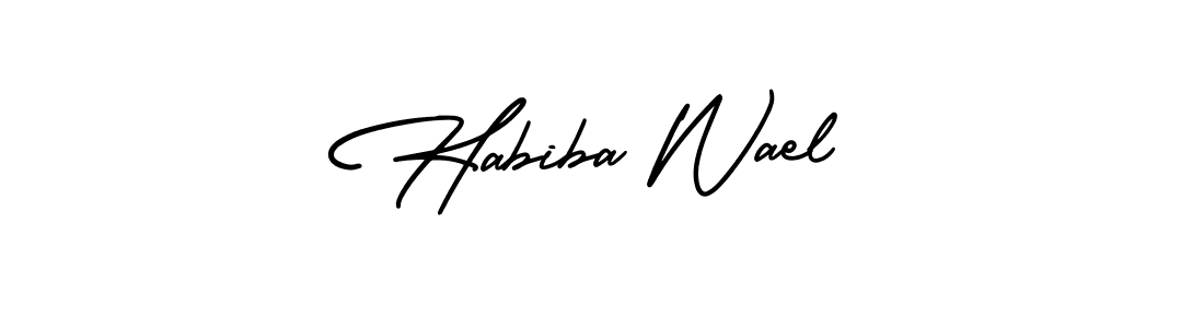 Similarly AmerikaSignatureDemo-Regular is the best handwritten signature design. Signature creator online .You can use it as an online autograph creator for name Habiba Wael. Habiba Wael signature style 3 images and pictures png