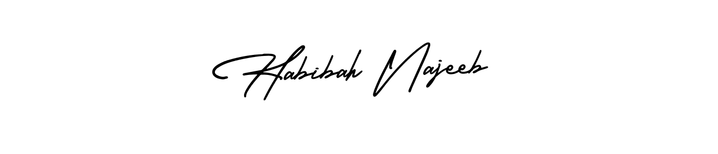 Design your own signature with our free online signature maker. With this signature software, you can create a handwritten (AmerikaSignatureDemo-Regular) signature for name Habibah Najeeb. Habibah Najeeb signature style 3 images and pictures png