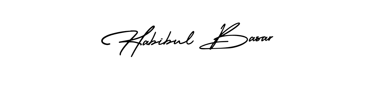 You should practise on your own different ways (AmerikaSignatureDemo-Regular) to write your name (Habibul Basar) in signature. don't let someone else do it for you. Habibul Basar signature style 3 images and pictures png