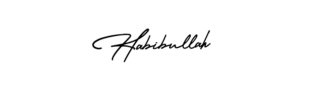 The best way (AmerikaSignatureDemo-Regular) to make a short signature is to pick only two or three words in your name. The name Habibullah include a total of six letters. For converting this name. Habibullah signature style 3 images and pictures png