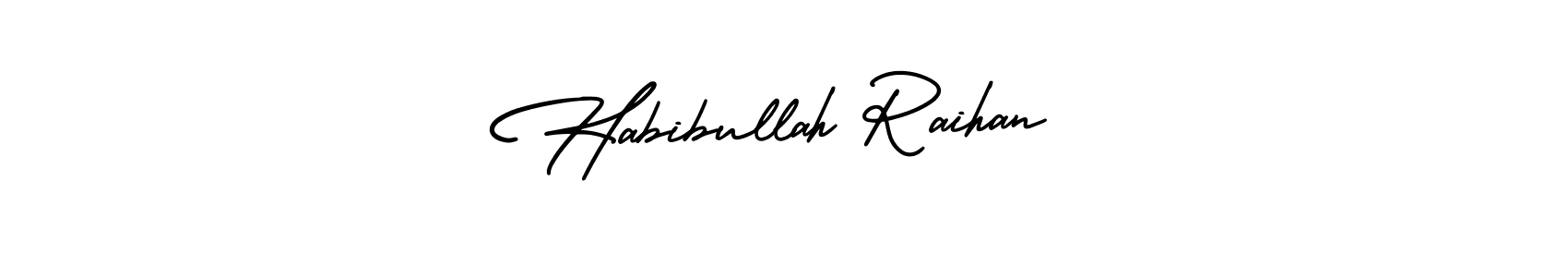 Similarly AmerikaSignatureDemo-Regular is the best handwritten signature design. Signature creator online .You can use it as an online autograph creator for name Habibullah Raihan. Habibullah Raihan signature style 3 images and pictures png